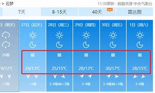 云梦天气预报15天查询准确_云梦天气预报15天